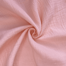 Ткань Муслин Жатый,  Нежно-Розовый   в Нижнекамске