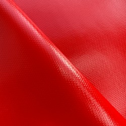 Ткань ПВХ 600 гр/м2 плотная, Красный (Ширина 150см), на отрез  в Нижнекамске