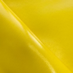 Ткань ПВХ 600 гр/м2 плотная, Жёлтый (Ширина 150см), на отрез  в Нижнекамске