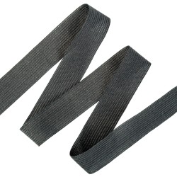 Окантовочная лента-бейка, цвет Чёрный 22мм (на отрез)  в Нижнекамске
