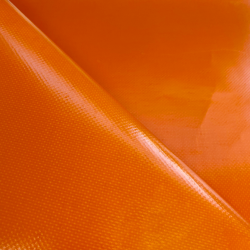 Тентовый материал ПВХ 450 гр/м2, Оранжевый (Ширина 160см), на отрез  в Нижнекамске, 450 г/м2, 699 руб