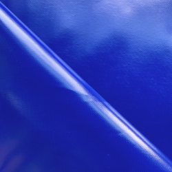 Ткань ПВХ 450 гр/м2, Синий (Ширина 160см), на отрез  в Нижнекамске