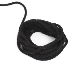Шнур для одежды тип 2, цвет Чёрный (плетено-вязаный/полиэфир)  в Нижнекамске