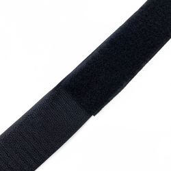 Контактная лента 40мм (38мм) цвет Черный (велькро-липучка, на отрез)  в Нижнекамске